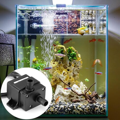 مضخة مياه QWORK 12V DC، محرك غاطس بدون فرش، فائق الهدوء، 240 لتر/ساعة، رأس 3m/9.8FT، مقاوم للماء، للبركة، حوض السمك، خزان الأسماك، والنافورة - عبوتان in Saudi Arabia