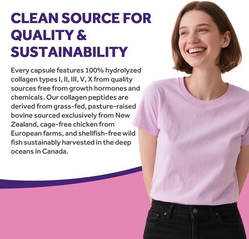 وصفات الطبيب، ببتيدات الكولاجين المتعددة، النوع الأول والثاني والثالث والخامس والعاشر، 1000 مجم لكل حصة، فيتامين ج، البيوتين، حمض الهيالورونيك، الكيراتين، الكركم، للشعر والأظافر والبشرة، ابق نشيطًا، مضاد للأكسدة، 60 كبسولة in Kuwait