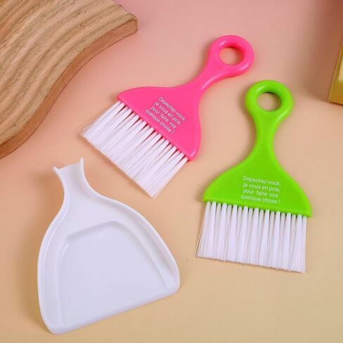 Mini Dustpan Set Brush for Table Whisk Brooms Small Dustpan Broom Set Mini Dust Pans with Brush Tiny Cleaning Table Sweep for Car Desk Keyboard Countertop Nest (Blue) in Saudi Arabia