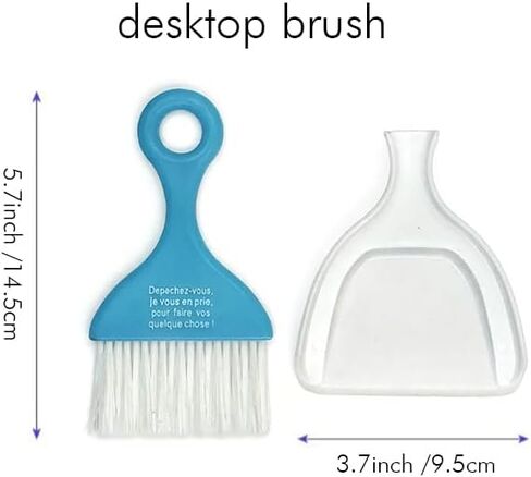 Mini Dustpan Set Brush for Table Whisk Brooms Small Dustpan Broom Set Mini Dust Pans with Brush Tiny Cleaning Table Sweep for Car Desk Keyboard Countertop Nest (Blue) in Saudi Arabia