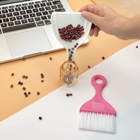 Mini Dustpan Set Brush for Table Whisk Brooms Small Dustpan Broom Set Mini Dust Pans with Brush Tiny Cleaning Table Sweep for Car Desk Keyboard Countertop Nest (Blue) in Saudi Arabia