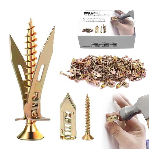 Self-Drilling Drywall Anchors,Drywall Screws and Anchors,Dry Wall Anchors,Wall Anchors for Drywall and Door Hinge Repair Tool Easy for Fixing Garden Statues,Patio Furniture,Garden Decor(1.18IN,20pcs) in Saudi Arabia