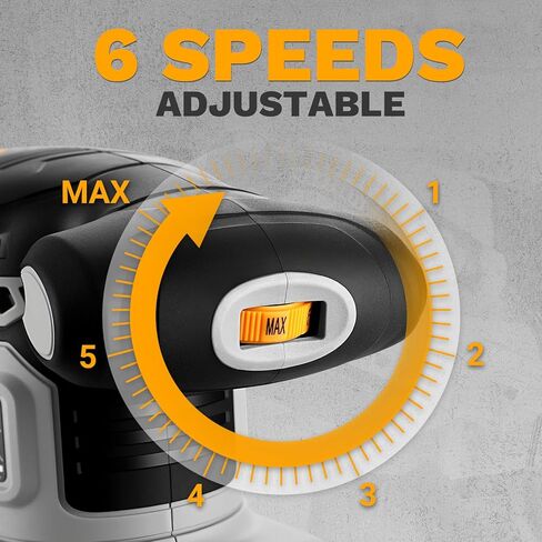 2.2 Amp 1/3 Sheet Palm Sander for Woodworking, Variable Speed up to 26,000 OPM, Corded Electric Sheet Finishing Sander with 15 pcs Sandpaper and Dust Box for Wood Polishing Sanding in Saudi Arabia