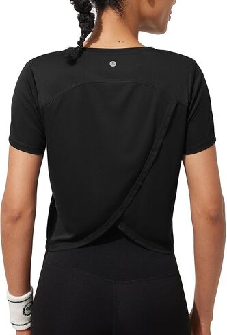 قمصان ASPO النسائية للتمرين بأكمام قصيرة، قمصان رياضية مقصوصة من الخلف، سريعة الجفاف، قابلة للتنفس، قميص صيفي للجري واليوجا in Kuwait