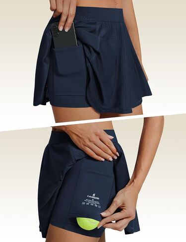 LouKeith Tennis Skirt High Waisted Mesh Casual Pickleball Athletic Skirts Workout Golf Skorts for Women with Pockets in Saudi Arabia