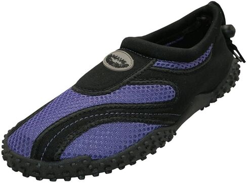 Easy USA Womens Aqua Wave Water Shoes (9, Black/Purple) in Kuwait