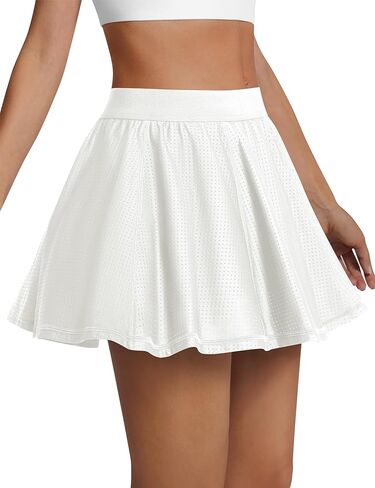 LouKeith Tennis Skirt High Waisted Mesh Casual Pickleball Athletic Skirts Workout Golf Skorts for Women with Pockets in Saudi Arabia