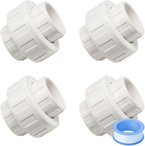 2 قطعة 1-1/2 بوصة PVC الاتحاد اقتران مواسير مع EPDM O-حلقة المقبس إلى المقبس 1.5 "PVC الاتحاد الأنابيب محول موصل HE065-1-1/2 in Kuwait