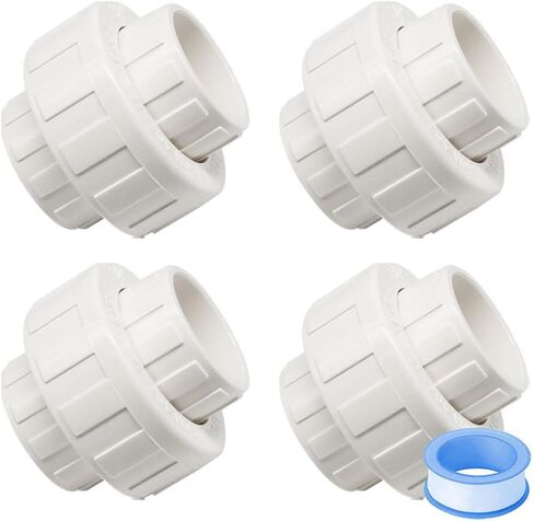 2 قطعة 1-1/2 بوصة PVC الاتحاد اقتران مواسير مع EPDM O-حلقة المقبس إلى المقبس 1.5 "PVC الاتحاد الأنابيب محول موصل HE065-1-1/2 in Kuwait