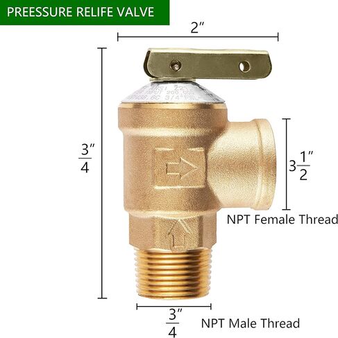 3/4 inch EFIELD IPS Isolator Tankless Water Heater Service Valve Kit, with Pressure Relief Valve,(TOOL028) in Saudi Arabia