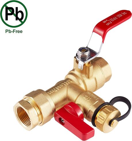 3/4 inch EFIELD IPS Isolator Tankless Water Heater Service Valve Kit, with Pressure Relief Valve,(TOOL028) in Saudi Arabia
