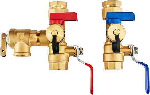 3/4 inch EFIELD IPS Isolator Tankless Water Heater Service Valve Kit, with Pressure Relief Valve,(TOOL028) in Saudi Arabia
