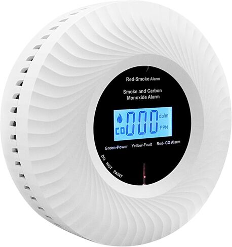 Interconnected Smoke Detector Carbon Monoxide Detector Combo with Digital Display and Sound Light Alarm, 2-in-1 Smoke & CO Alarm with Battery Operated for Home, Travel or RV - 6 in Saudi Arabia