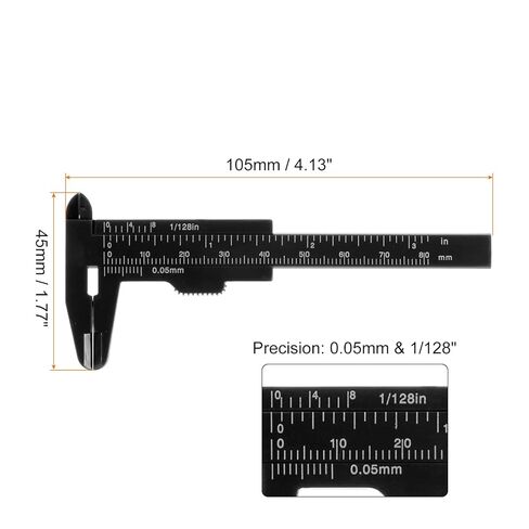10pcs Mini Plastic Vernier Caliper 80mm/3 Inch Double Scale Metric Inch Sliding Gauge Measuring Tool Ruler for Inside Outside Depth Measuring, Black in Saudi Arabia