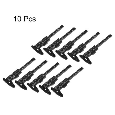 10pcs Mini Plastic Vernier Caliper 80mm/3 Inch Double Scale Metric Inch Sliding Gauge Measuring Tool Ruler for Inside Outside Depth Measuring, Black in Saudi Arabia