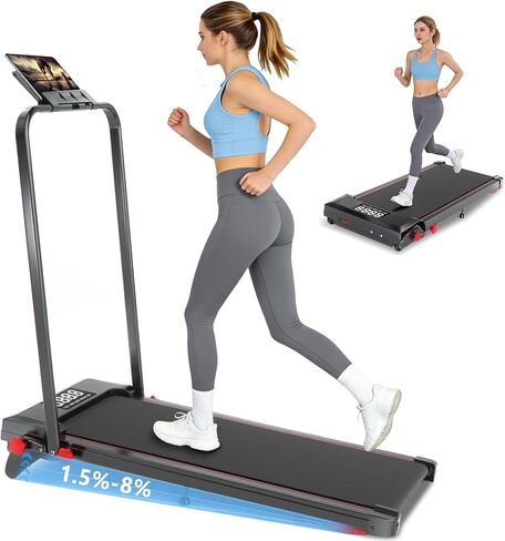 وسادة المشي مع شريط المقبض والميل، جهاز مشي 3 في 1 تحت المكتب مع وضع المشي لمسافات طويلة، وسادة مشي منخفضة الضوضاء بقوة 2.5 حصان مع جهاز تحكم عن بعد، أجهزة مشي محمولة للمكتب المنزلي، شاشة LED in Kuwait