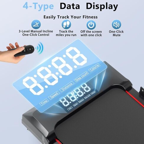 وسادة المشي مع شريط المقبض والميل، جهاز مشي 3 في 1 تحت المكتب مع وضع المشي لمسافات طويلة، وسادة مشي منخفضة الضوضاء بقوة 2.5 حصان مع جهاز تحكم عن بعد، أجهزة مشي محمولة للمكتب المنزلي، شاشة LED in Kuwait