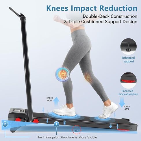 وسادة المشي مع شريط المقبض والميل، جهاز مشي 3 في 1 تحت المكتب مع وضع المشي لمسافات طويلة، وسادة مشي منخفضة الضوضاء بقوة 2.5 حصان مع جهاز تحكم عن بعد، أجهزة مشي محمولة للمكتب المنزلي، شاشة LED in Kuwait