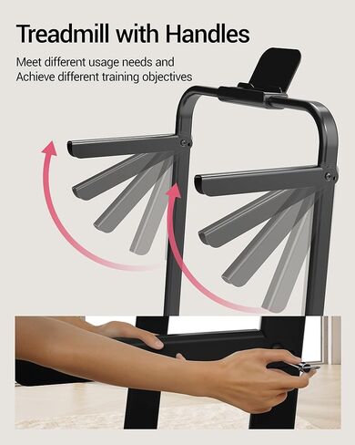 16% Incline Walking Pad Treadmills for Home Small, 4-in-1 Under Desk Treadmill with Handles in Kuwait