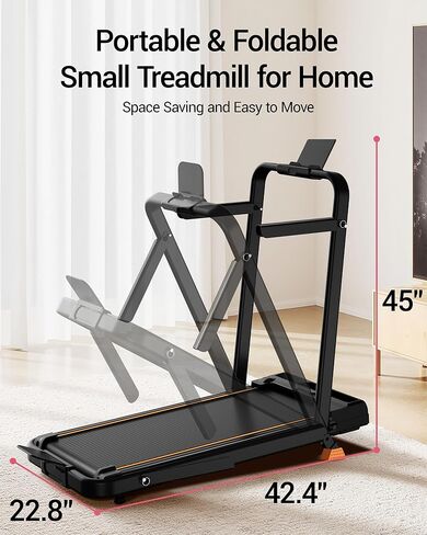 16% Incline Walking Pad Treadmills for Home Small, 4-in-1 Under Desk Treadmill with Handles in Kuwait