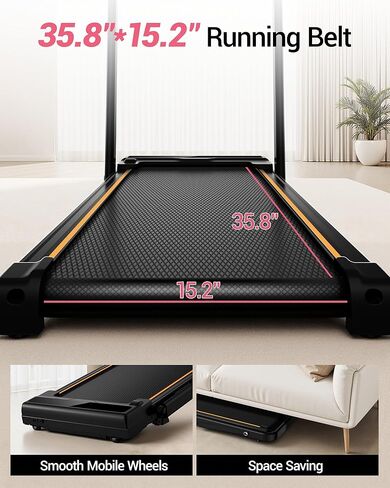 16% Incline Walking Pad Treadmills for Home Small, 4-in-1 Under Desk Treadmill with Handles in Kuwait