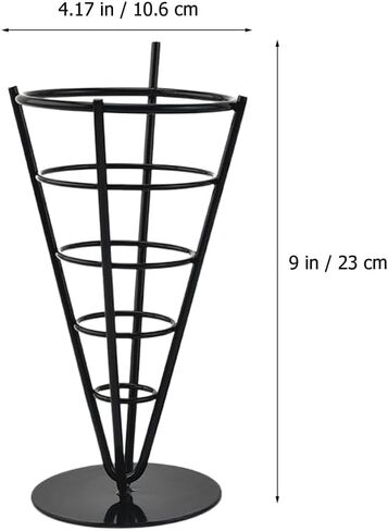 DOITOOL French Fries Holder 3-Piece Metal Snack Serving Basket Set French Fry Cone Stand and Fried Chicken Display Rack for Kitchen Restaurant Party Use 9.05X4.17X10.98In in Saudi Arabia