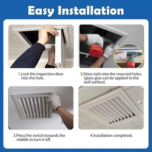 لوحة وصول من الألومنيوم قابلة للتخصيص - باب فحص أبيض قوي للسباكة والأسلاك (8 × 12/20 × 30 سم) - غطاء فتحة خدمة معززة للكابلات والأسلاك in Kuwait