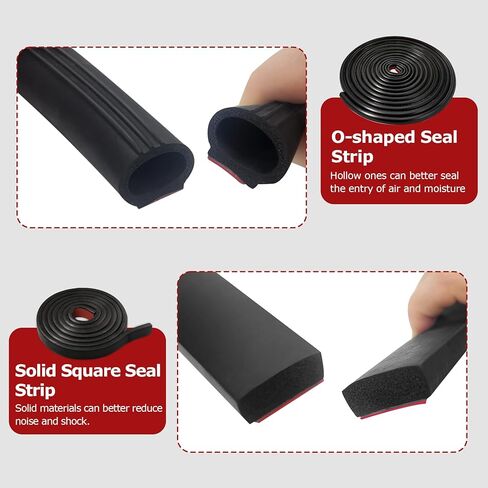2 حزمة أدوات الطقس ختم طوقا 14.7Ft D على شكل شريط عازل 8.2Ft الصلبة مربع SealStrip ذاتية اللصق المطاط EPDM لمعظم صناديق أدوات مقطورة شاحنة بيك اب in Kuwait