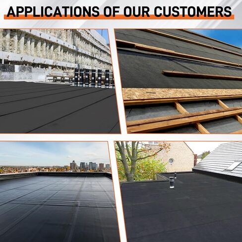 51 Mil Self-Adhesive EPDM Rubber Roofing Membrane - 39" x 16ft Waterproofing Membrane, Sealing Roll Roofing, Self Stick Waterproof Roof Underlayment for RV, Shed, Garage - Black in Kuwait