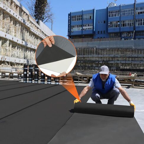 51 Mil Self-Adhesive EPDM Rubber Roofing Membrane - 39" x 16ft Waterproofing Membrane, Sealing Roll Roofing, Self Stick Waterproof Roof Underlayment for RV, Shed, Garage - Black in Kuwait