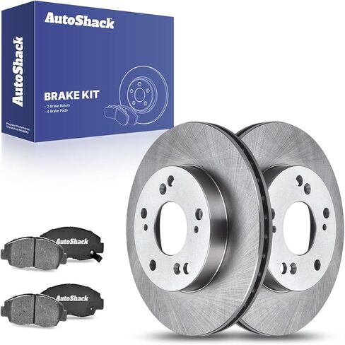 AutoShack Front Brake Rotors Ceramic Brake Pads | Replacement for 2006-2011 Honda Civic 1.8L FWD | 6-PC Brake Kit in Saudi Arabia