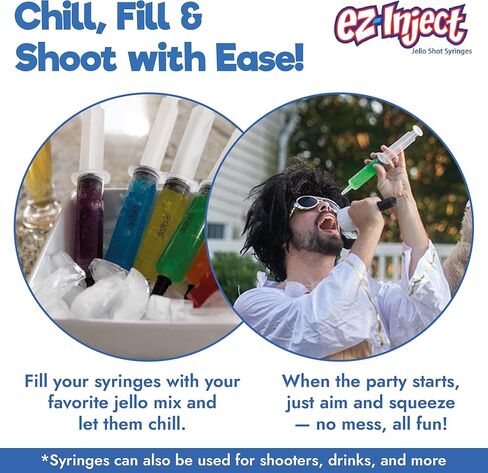 25 عبوة من المحاقن البلاستيكية لطلقات جيلو بوزن 1 أونصة - محاقن جيلو آمنة وقابلة لإعادة الاستخدام بنسبة 100% مع قبعات - لوازم حفلات العطلات والهالوين للبالغين in Kuwait