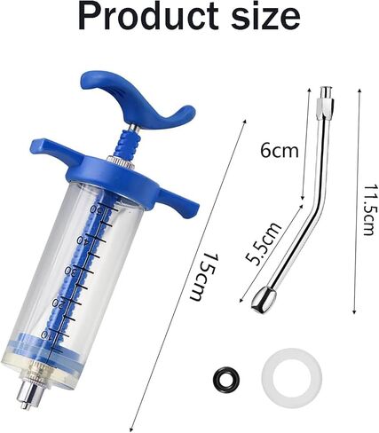 قطعة واحدة من حقنة الماعز القابلة لإعادة الاستخدام، حشو مياه تغذية الماعز، قابلة لإعادة الاستخدام، فوهة غمر، للطيور والماشية والأغنام والماعز والحصان والخنزير ومستلزمات الكلاب وأداة حشو مياه الحيوانات الأليفة (M-50ML) in Kuwait
