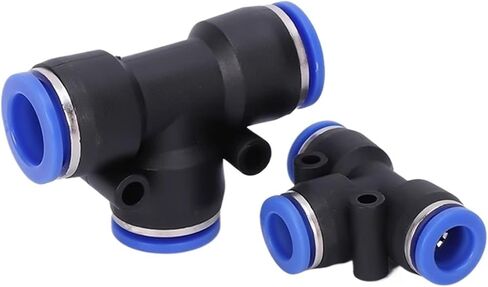 10PCS Pneumatic Air Connector Quick Fitting Tee Reducer 3 Way T-shaped Plastic Pipe Hose Connector 4/6/8/10/12mm(PE-16) in Saudi Arabia