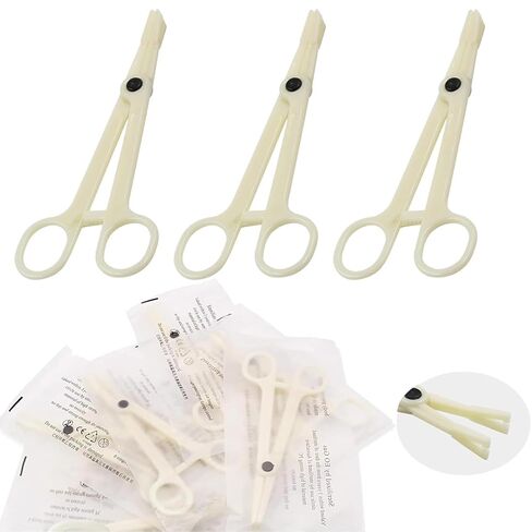 Disposable Piercing Clamps - Lyuxzad 25Pcs Piercing Forceps Rounded Slotted Septum Clamps Septum Forceps for Lip Labret Eyebrow Navel Tongue Belly Ear Nose Piercing Kit Piercing Tools in Kuwait