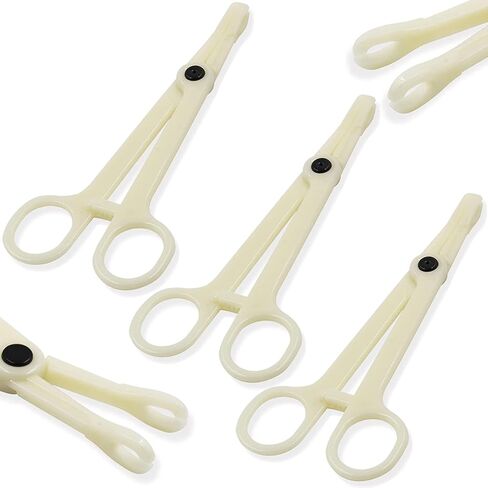Disposable Piercing Clamps - Lyuxzad 25Pcs Piercing Forceps Rounded Slotted Septum Clamps Septum Forceps for Lip Labret Eyebrow Navel Tongue Belly Ear Nose Piercing Kit Piercing Tools in Saudi Arabia
