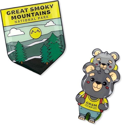 Enamel Pin Set (2 Pins Per Set) for Backpack, Bag, Lapel, Kawaii Button Collector - Yosemite National Park in Kuwait