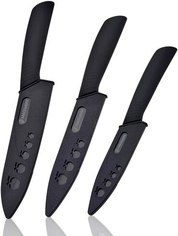 Magiware Ceramic Knives, Ceramic Knife Set with Sheaths Cover -Sharp Longer Never Rust (include 6 Inch Chef Knife, 5inch Utility Knife, and 4 Inch Paring Knife in Saudi Arabia