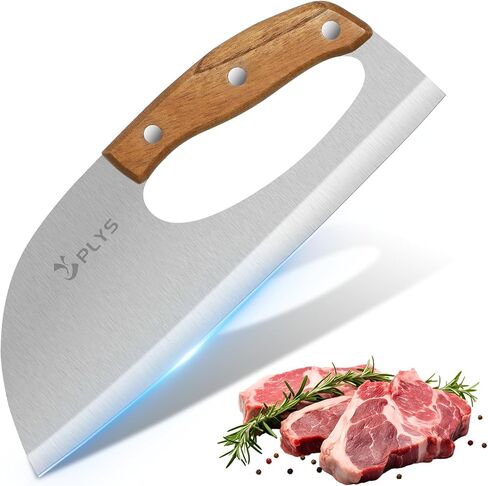 Plys Kitchen Meat Cleaver Knife - Unique Effort Saving Ergonomic Knife Professional Stainless Steel Chef Cooking Knives for Cutting Meat Vegetable Father Mother in Saudi Arabia