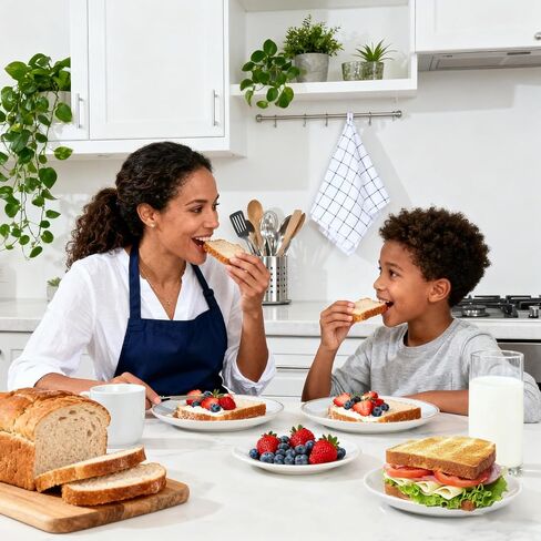 Adjustable Bread Slicer for Homemade Bread - Upgrade Manual Sourdough Bread Knife with Thickness Guide, Bread Bow Cutter with Stainless Steel Serrated Blade for Baguettes Bagels, Ideal Gift for Baker in Kuwait