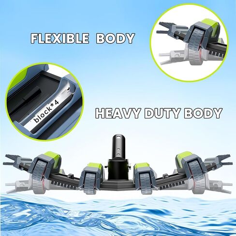 Sepetrel Heavy Duty Pool Vacuum Head with Wheels & Aluminum Handle, Professional Weighted Flexible Vacuum Head in Kuwait