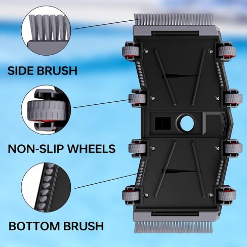 Sepetrel Heavy Duty Pool Vacuum Head with Wheels & Aluminum Handle, Professional Weighted Flexible Vacuum Head in Kuwait