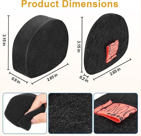 4 Pack CH901 Filters Replacement For Shark Cordless Handheld Vacuum UltraCyclone Pet Pro Plus, Foam & Felt Replacement Kit For Shark CH901 CH950 CH951 CH951C CH900WM XL Dust Cup Filter，Part #XFTRCH900 in Saudi Arabia
