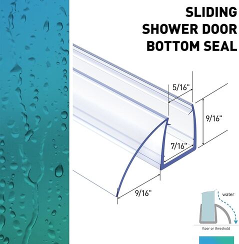 انزلاق الباب دش أسفل الختم، 2 جهاز كمبيوتر شخصى 5/16 "× 36" البولي انزلاق الباب الاجتياح للزجاج 5/16 بوصة، زجاج بدون إطار دش شريط ختم الباب وقف التسربات وإنشاء حاجز المياه in Kuwait
