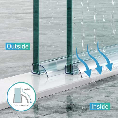 انزلاق الباب دش أسفل الختم، 2 جهاز كمبيوتر شخصى 5/16 "× 36" البولي انزلاق الباب الاجتياح للزجاج 5/16 بوصة، زجاج بدون إطار دش شريط ختم الباب وقف التسربات وإنشاء حاجز المياه in Kuwait