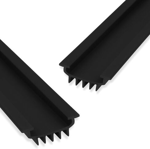 KC Hardware كنس سفلي للباب المطاطي على شكل حرف U | مانع تسرب الطقس للأبواب الأمامية الخارجية | ختم تحت الباب | أسود - 48 بوصة - عبوة من قطعة واحدة in Saudi Arabia