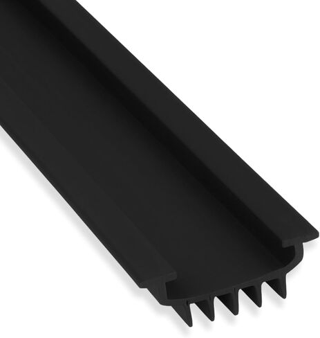 KC Hardware كنس سفلي للباب المطاطي على شكل حرف U | مانع تسرب الطقس للأبواب الأمامية الخارجية | ختم تحت الباب | أسود - 48 بوصة - عبوة من قطعة واحدة in Kuwait