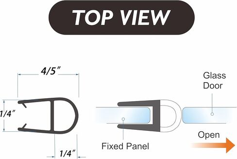 78"(2X39") Shower Door Side Seal Strip for 1/4" for Frameless Sliding Glass Door or Swing Door, with 5/16" Flip in Saudi Arabia