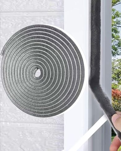 Weather Stripping Door Window Seal, 33Ft Self-Adhesive Brush Door Soundproofing Seal Strip for Sliding Windows and Door Frames, 0.35" Wide x 0.2" Thick in Saudi Arabia