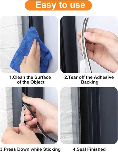 Weather Stripping Door Window Seal, 33Ft Self-Adhesive Brush Door Soundproofing Seal Strip for Sliding Windows and Door Frames, 0.35" Wide x 0.2" Thick in Saudi Arabia